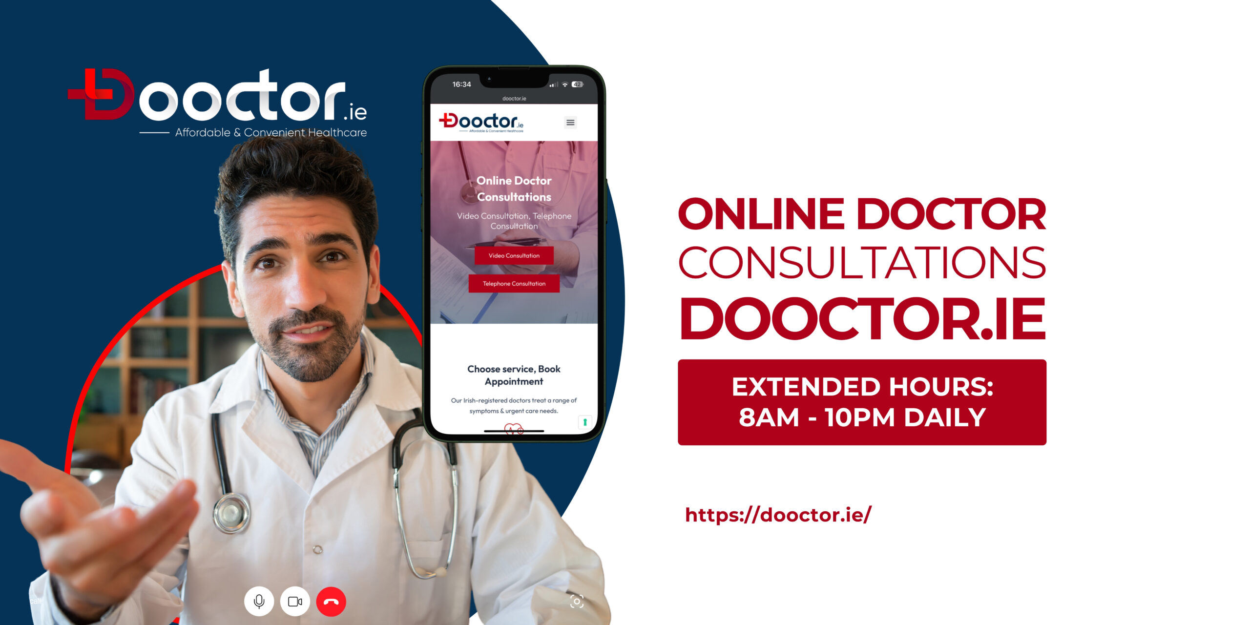 Doctor providing online video consultation with patient in Ireland