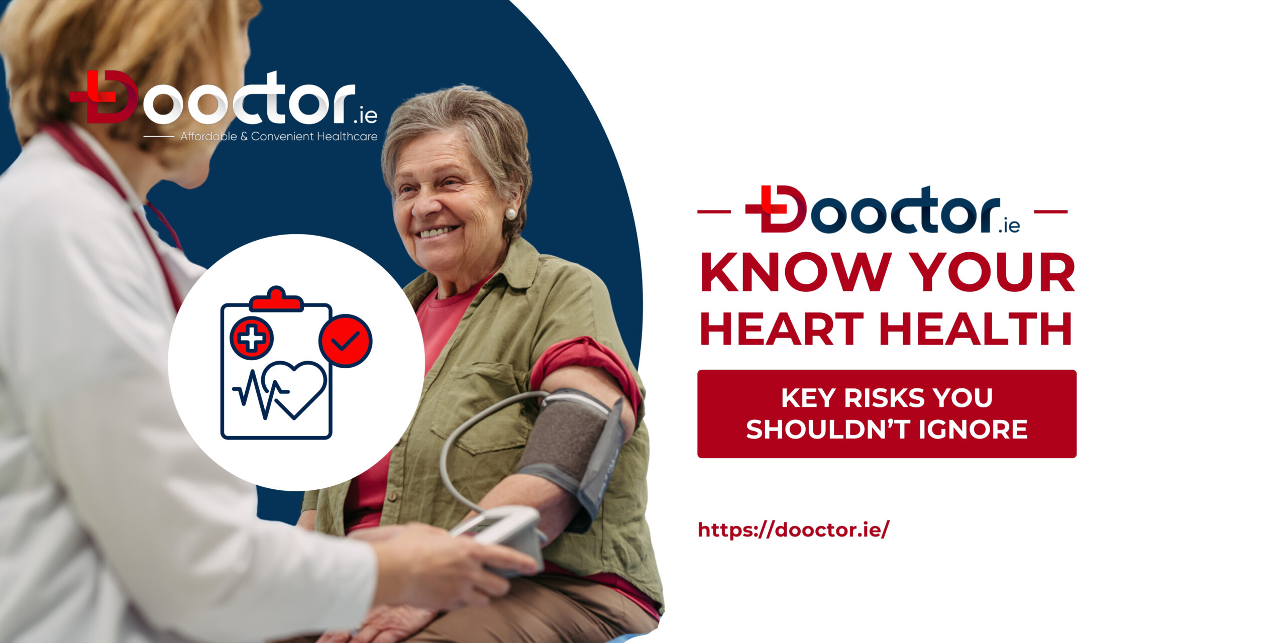 Doctor checking a patient’s blood pressure during a heart health screening